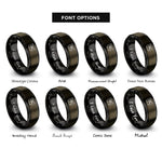 font options for inside engraving on gunmetal & black canyon river bend rings