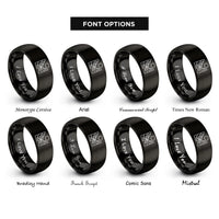 font options for inside engraving on black canyon silhouette sun rings