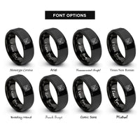 font options for inside engraving on black canyon silhouette sun rings