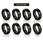 font options for inside engraving on black cap diploma rings