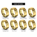 font options for inside engraving on gold cap toss silhouette rings