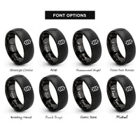 font options for inside engraving on black capacitor rings