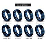 font options for inside engraving on blue capacitor rings