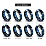 font options for inside engraving on blue & gray capacitor ceramic rings