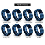 font options for inside engraving on blue capacitor ceramic rings