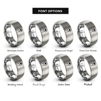 font options for inside engraving on grey capacitor ceramic rings