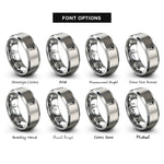 font options for inside engraving on grey capacitor ceramic rings