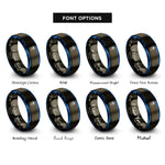 font options for inside engraving on gunmetal & blue capacitor ceramic rings