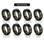font options for inside engraving on gunmetal & blue capacitor ceramic rings