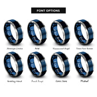font options for inside engraving on blue & grey capacitor electrolytic rings
