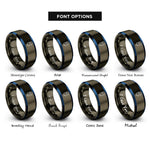 font options for inside engraving on gunmetal & blue capacitor electrolytic rings