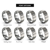 font options for inside engraving on grey capacitor rings