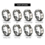 font options for inside engraving on grey capacitor rings