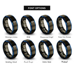 font options for inside engraving on gunmetal & blue capacitor rings