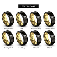 font options for inside engraving on black & gold capitol dome rings