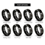 font options for inside engraving on black & silver capitol dome rings