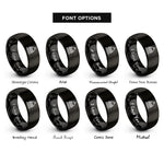 font options for inside engraving on black capitol dome rings