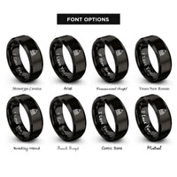 font options for inside engraving on black capitol dome rings