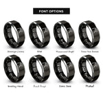 font options for inside engraving on black & grey capo rings