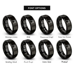 font options for inside engraving on black capo rings