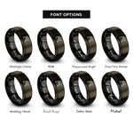 font options for inside engraving on gunmetal & black capo rings