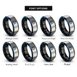 font options for inside engraving on black & blue & gray capricorn rings