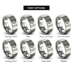 font options for inside engraving on silver capricorn rings
