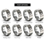 font options for inside engraving on grey capricorn rings