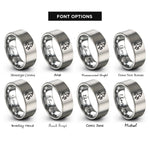 font options for inside engraving on gray capricornus rings