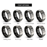 font options for inside engraving on black & gray capstan rings