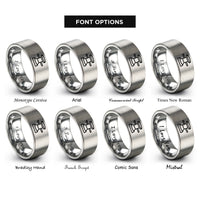 font options for inside engraving on silver capstan rings