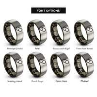 font options for inside engraving on gunmetal & grey capsule pill rings