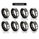 font options for inside engraving on black & grey captain bars rings