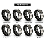 font options for inside engraving on black & silver captain epaulets rings