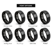 font options for inside engraving on black captain epaulets rings