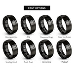 font options for inside engraving on black captain epaulets rings
