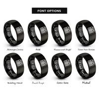 font options for inside engraving on black captain epaulets rings