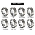 font options for inside engraving on grey captain epaulets rings
