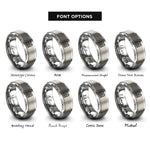 font options for inside engraving on gray captain epaulets rings