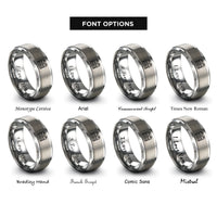 font options for inside engraving on gray captain epaulets rings