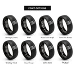 font options for inside engraving on black captain epaulette stripes rings