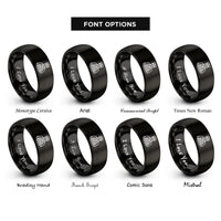 font options for inside engraving on black captain wheel rings
