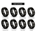 font options for inside engraving on black captain wheel rings