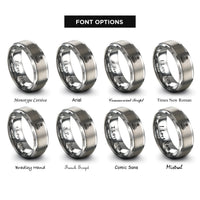 font options for inside engraving on silver captain wheel rings