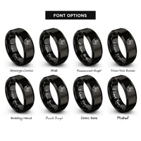 font options for inside engraving on black captains hat emblem rings