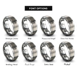 font options for inside engraving on grey captains hat emblem rings