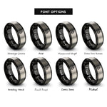 font options for inside engraving on black & grey car carrier truck rings