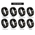 font options for inside engraving on black car keys rings
