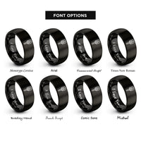 font options for inside engraving on black car keys rings