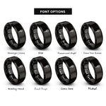 font options for inside engraving on black car keys rings